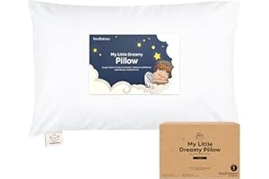 KeaBabies Toddler Pillow with Pillowcase, Jumbo 14X20 - Soft Organic Cotton Toddler Pillows for Sleeping - Machine Washable - Perfect for Travel, Toddler Bed Set (Soft White)