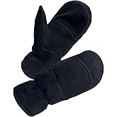 SKYDEER Premium Full Deerskin Suede Leather Soft Winter Mittens, Extra Warm 100G 3M Thinsulate, Thermal Insulated (SD3671M)