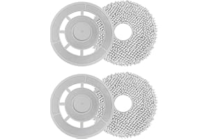 FIXBETTER Mop Cloths with Replacement Holder, Wiping Plates for Roborock Qrevo Robot Vacuum Cleaner, Mopping Pad Floor Cleaning