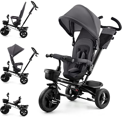 Kinderkraft AVEO Tricycle 9 Months to 5 Years Adjustable Handle Gray