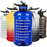 layajia 73OZ/0.6 Gallon Motivational Large Water Bottle with Straw & Time Marker, Leakproof BPA Free Big Water Jug, Wide Mout