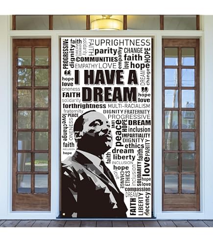 Türdeko Mit „I Have A Dream“ – Martin Luther King Jr. Day & Black History Month Deko, 180x90 Cm
