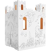Easy Playhouse Cardboard Sand Castle - Kids Fort for Indoor &amp; Outdoor Play | Personalize this 32x32x43.5 in art &amp; craft playhouse with windows and doors; a creative DIY coloring activity for ages 3+