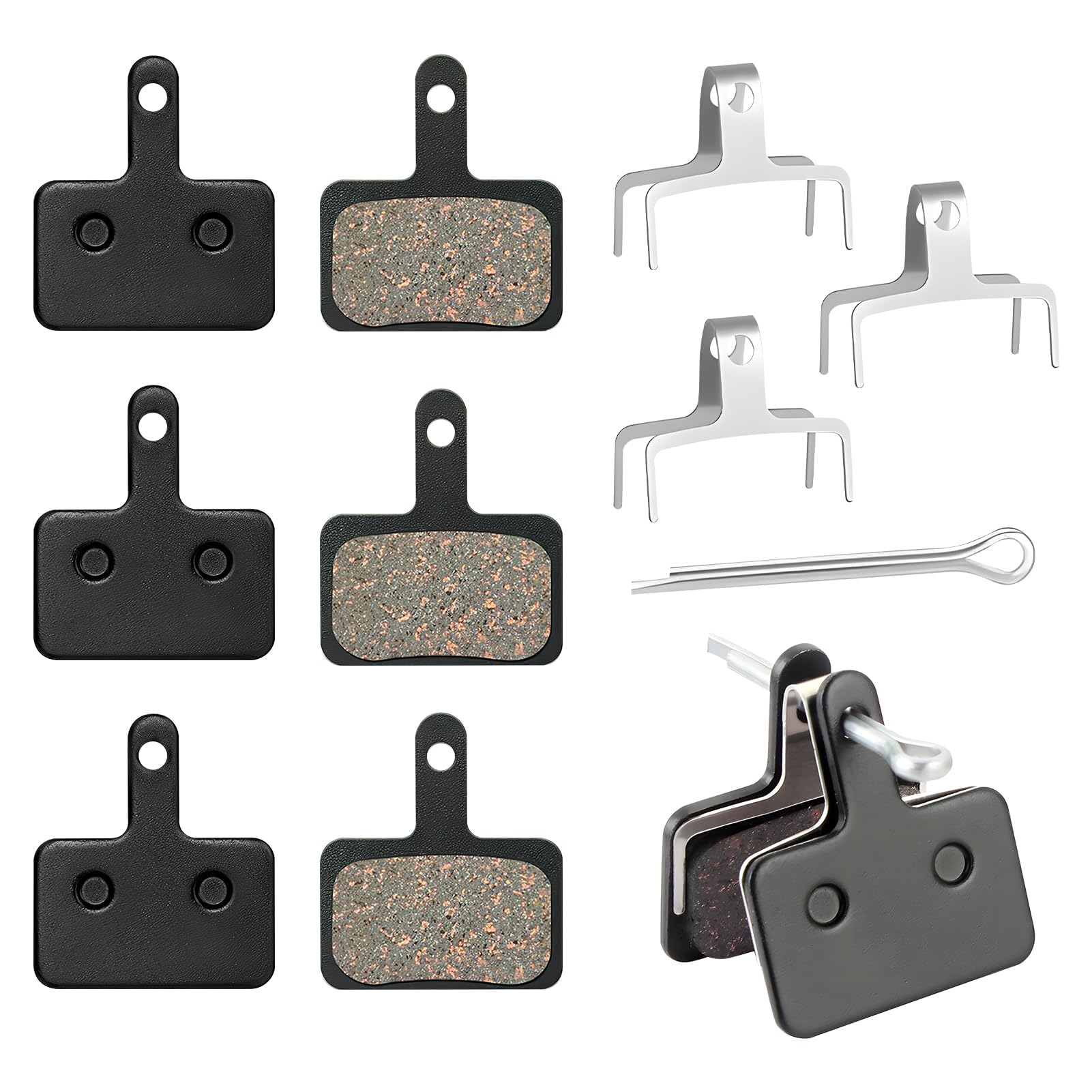 Bike Brakes Pads,4 Pairs MTB Bicycle Disc Brake Pad Semi-Metal Disc Mountain Brake Pad for TRP Tektro Shimano Deore Br-M575 M525 M505 M495 M486 C601 C501s.etc