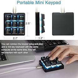 Koolertron Mechanical Numpad Macro Keyboard, 9-Key