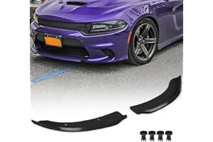 GANGMU TEC Pair of Front Bumper Lip Protection Cover, Splitter Protector Compatible with Dodge 2015-2021 Charger SRT/Scat Pack Models (Black)