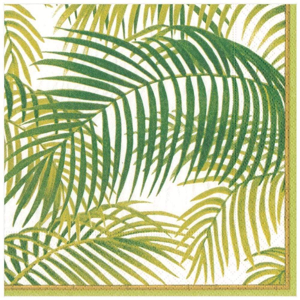 Caspari 13110D Dinner Under The Palms Pack of 20 Multi-Coloured Fabric Napkins 20 x 20 x 0.1 cm