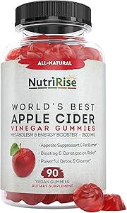 Pure Apple Cider Vinegar Gummy Vitamins with Mother - Vegan, Gluten-Free, Raw & Unfiltered. Extra Strength 1500mg for Detox and Cleanse - 90 ACV Gummies for Weight Loss, Fat Burner & Energy