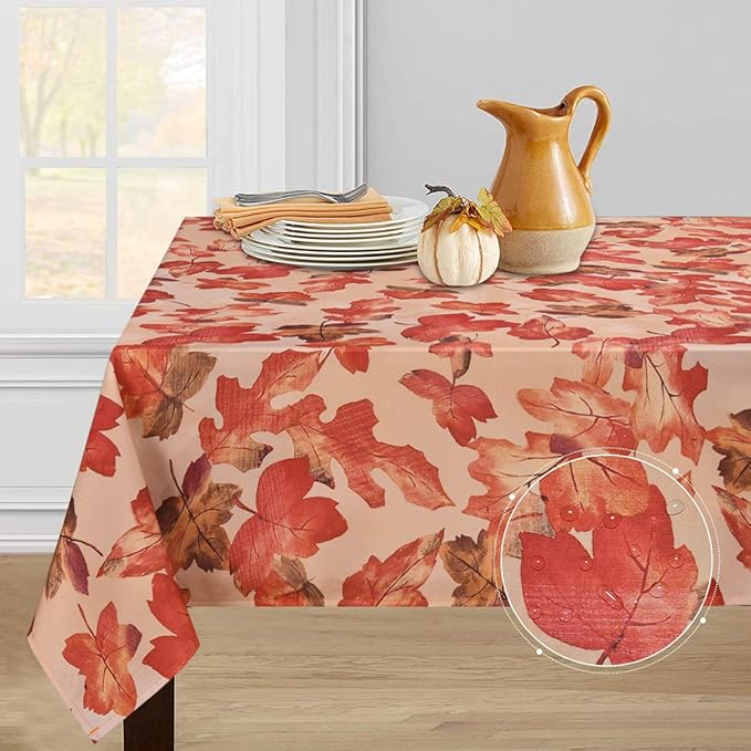 Thanksgiving Tablecloth, Autumn Maple Leaf Table Cloth