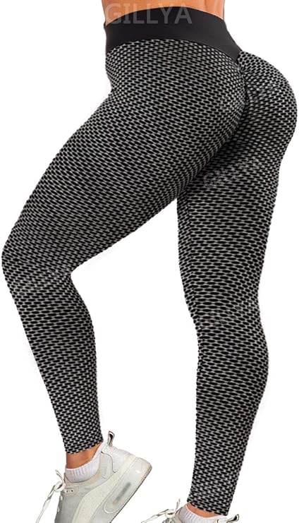 Amazon.com: GILLYA Booty Yoga Pants Women High Waisted Ruched Butt Lift Textured Scrunch 