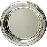 Olmaanseta Stainless Steel Round Serving Tray,Metal Decorative Tray,Display Serving Platter for Wine and Glasses,12 Inches