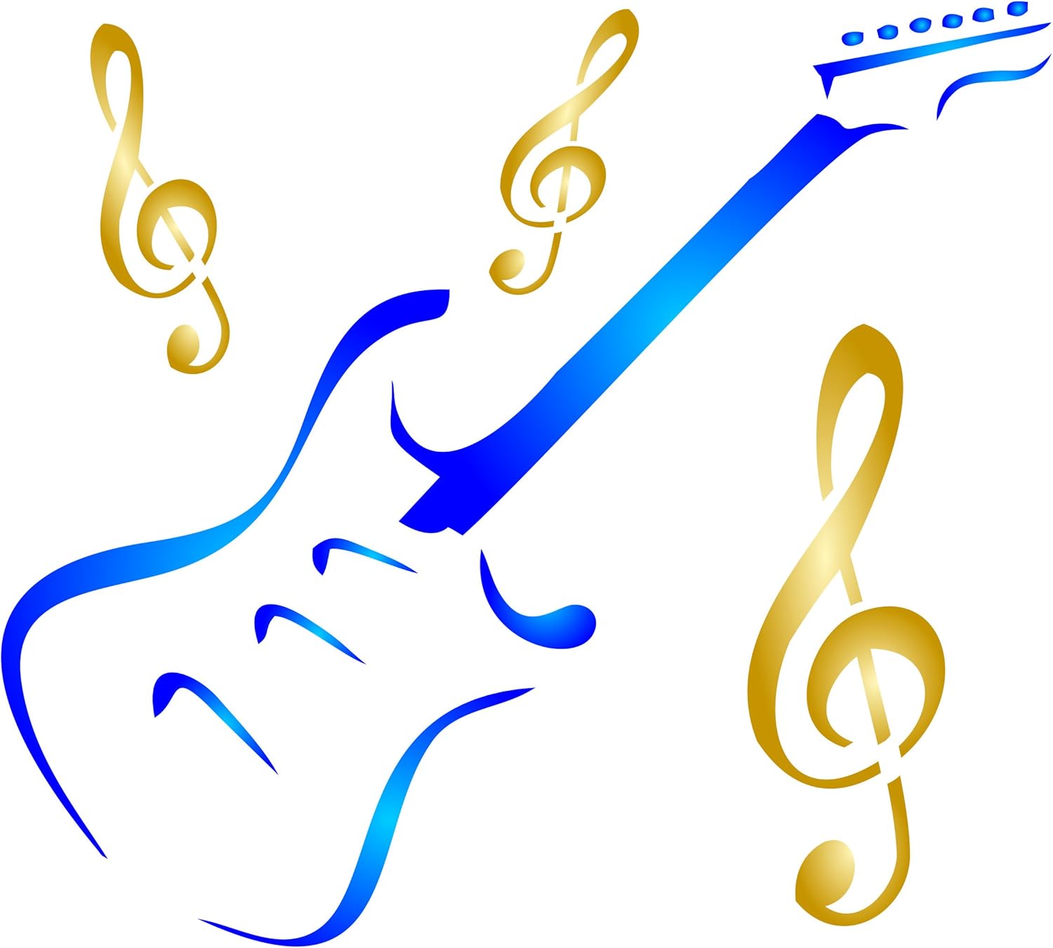 Guitar Stencil 16.5 x 15cm (M) Reusable Musical Instrument Treble