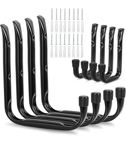 thumbnail image 2 of 10-Pack Heavy Duty J-Hooks For Garage & Wall Storage - Holds 30 Lbs Each, Great For Tools, Ladders, Bikes 2 of 6