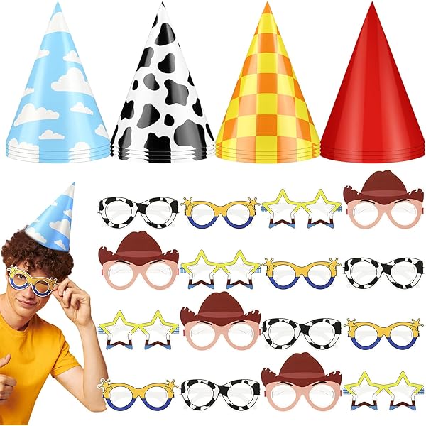 UILYNIU 19 Pcs Birthday Party Set Birthday Banner Crown Hat Party Glasses Party Blower Birthday Hat For Birthday Christmas Adult Children Party Deco (19 Pcs - View #9