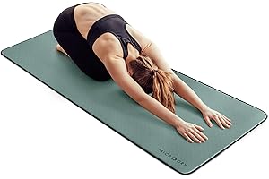 MICRODRY Deluxe Fitness Exercise Yoga Mat for Home & Gym, Extra Thick for High Impact Training, Multi Layered Skid Resistant Surface, Odor Neutralizing with Carrying Strap