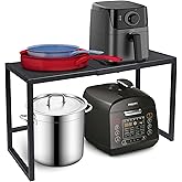 Expandable Metal Storage Shelves, 110LBS Heavy Duty Shelving Units and Storage For Pots Pans Small Appliances, Adjustable Metal Storage Shelf Rack For Kitchen Cabinets Closet Pantry Warehouse Garage