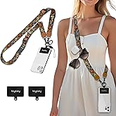 Icycay Phone Lanyard Crossbody, Boho Cell Phone Lanyard for Around The Neck Adjustable Phone Strap, Anti Theft Cute Lanyard for iPhone Case ID Holder Keys Phone Accessories Travel Essential