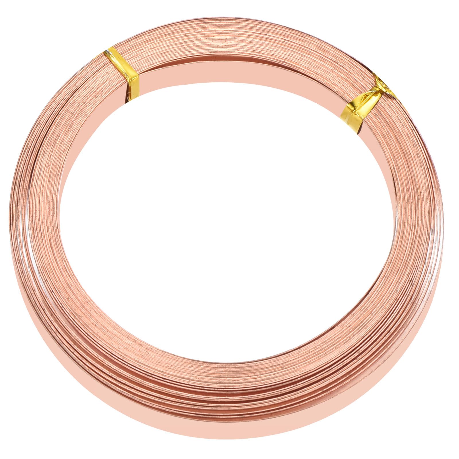 PATIKIL Flat Copper Wire, 2 Rolls 32Gauge/0.2x8mm 6m/19.69ft Bendable Flat Craft Wire for Jewelry DIY Making Earring Beading Garden Plants, Copper
