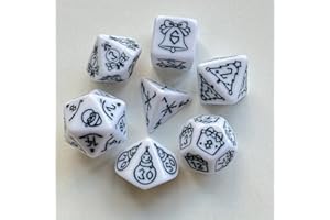 7pcs Polyhedral Dice Set with Christmas Pattern – White RPG Dice for Tabletop Role-Playing Games and Board Games