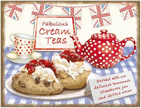 empireposter Tea - Fabulous Cream Blechschilder Nostalgie - Grösse 20x15 cm