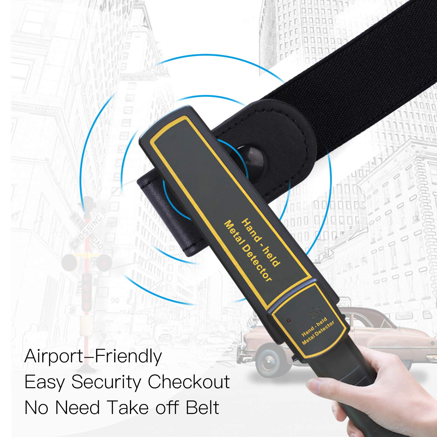 Buckle-Free Women No Buckle Invisible Stretch Belt For Jeans, Black, Large(Pants Size 34-48 Inches)