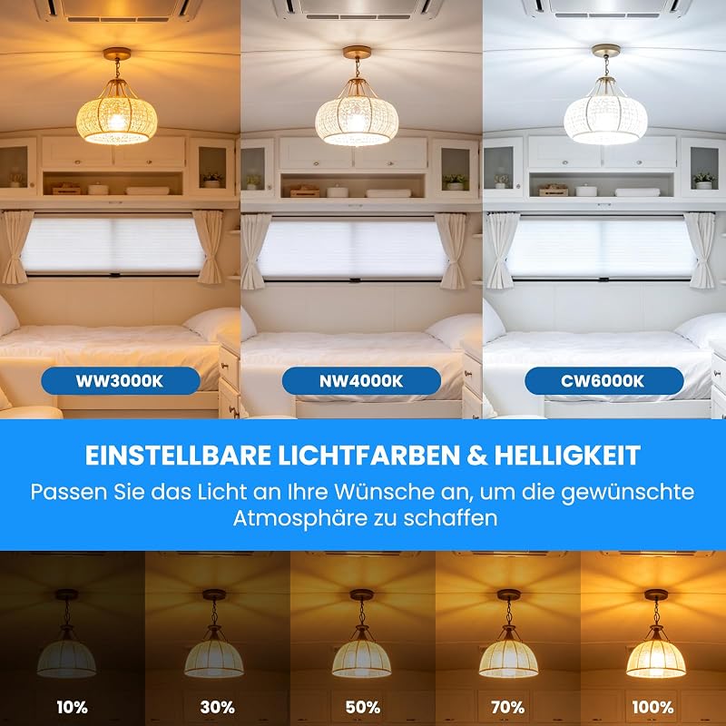 DC 12V LED Glühbirne E27 mit Fernbedienung 8W 500LM, 2-Pack — Foto 3 von 7