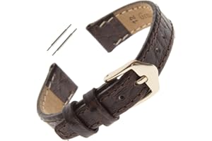 Gilden 10-13mm Ladies Flat Stitched Distressed Leather Calfskin Watch Strap FS52
