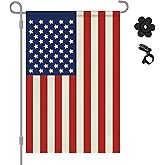 HOOSUN 12" x 18" American Flags Garden Flag,Small American Flags for Outside Patriotic Decorations,Double Sided Patriotic USA Yard Flag Presidents Day Decorations for Garden,Yard,Lawn(No Flagpole)