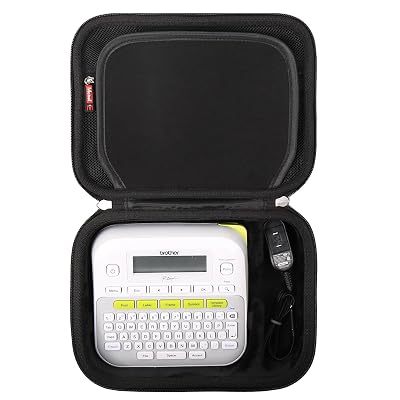 Mchoi Hard Case Compatible with Brother P-Touch PTD220 D210 Label Maker, Organizer Holders with Mesh Pocket Fits for Label Tapes, AC Adapter, Charging Cables, Case Only, Black
