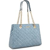 Montana West MEDIUM Tote Bag for Women Quilted Chain Handbags Shoulder Purse
