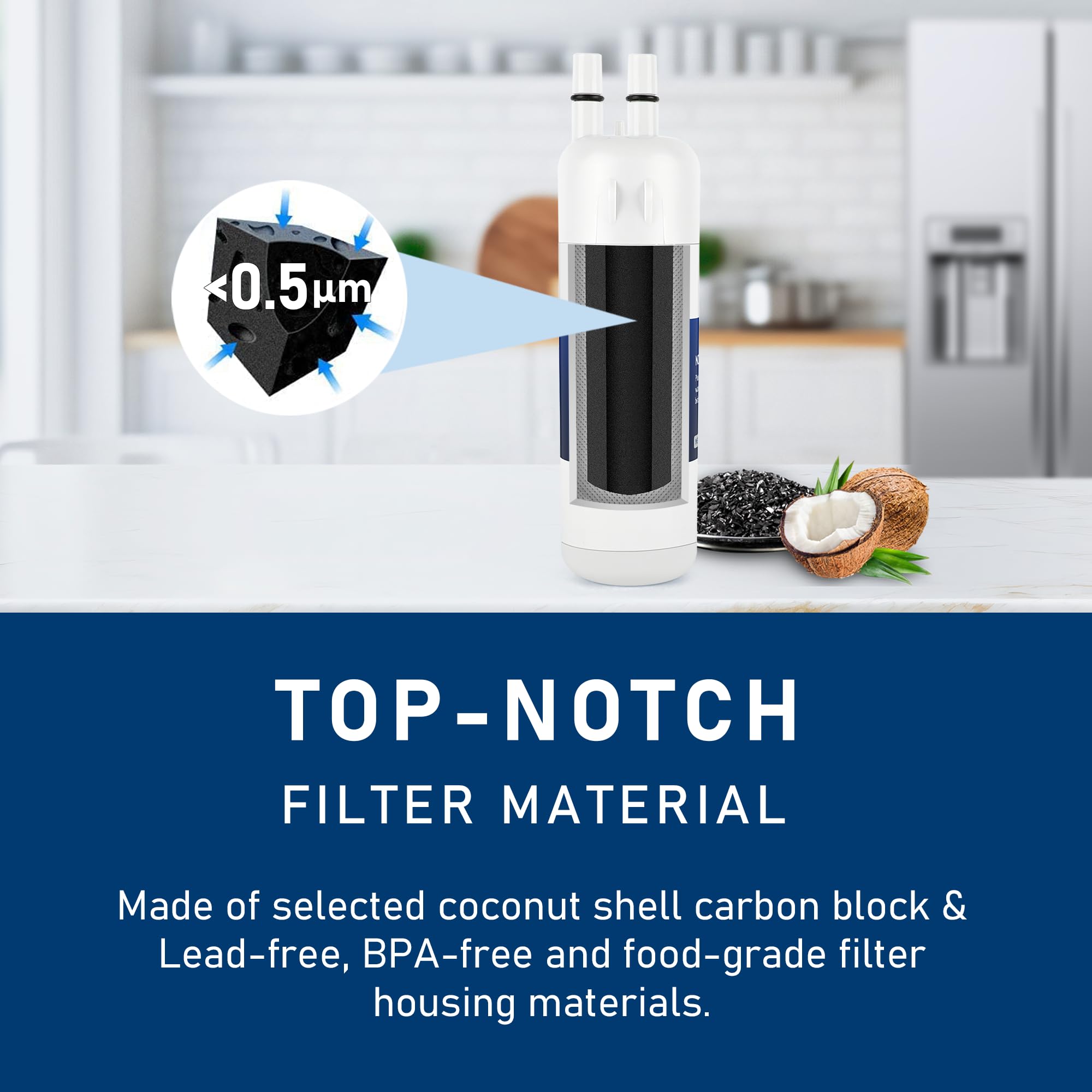 9081 Water Filter Replacement, Compatible with P5WB2L, P4RFWB, P4RFKB2, Kenmore 9930, 46-9930, 9081, 46-9081, 9930P, 469930, 04609930000 (2 Pack)