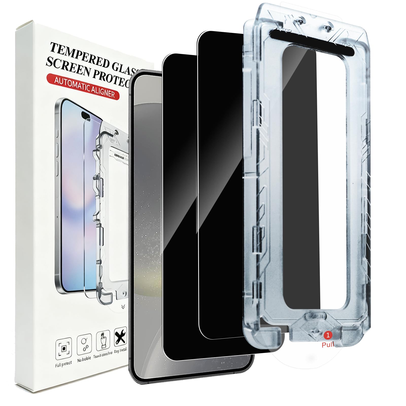 MSTSKTWO 2 Pack for Samsung Galaxy S25 Privacy Screen Protector, Automatic Dust Removal, Automatic Alignment,Bubble Free, Electroplating Fingerprint Unlocking, Easy Installation,Case friendly