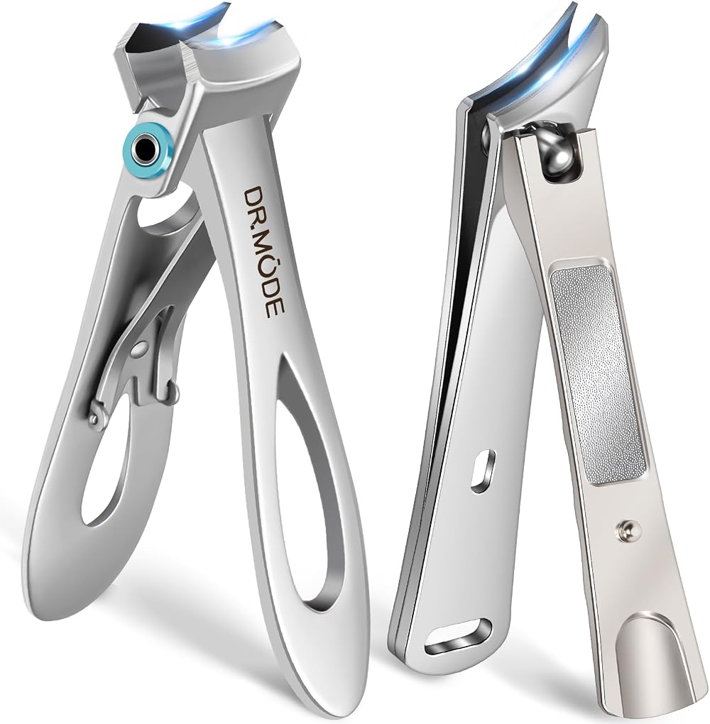 DRMODE Nail Clippers for Thick Nails Large Opening 16mm Slanted Curved Blade