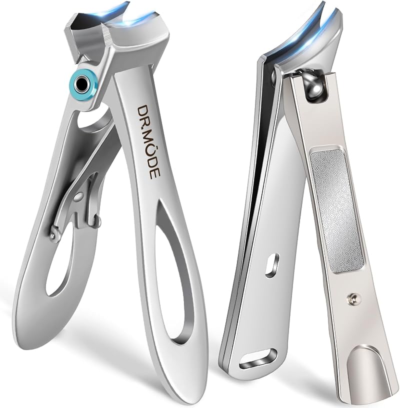 DRMODE Nail Clippers for Thick Nails Large Opening 16mm Slanted Curved Blade