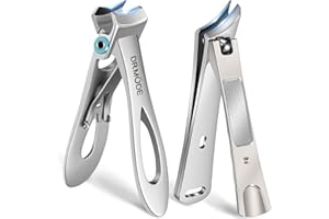 DRMODE Nail Clippers for Men Thick Ingrown Nails, Slanted Nail Clippers Heavy Duty Large Toe Nail Clippers for Thick Nails for Seniors with Wide Opening, Ultra Sharp Ingrown Toenail Clippers