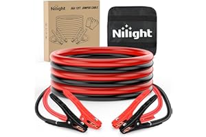 Nilight Jumper Cables for Car Battery 6 Gauge 12 FT Booster Cable Heavy Duty 450 A CCA with Carrying Bag Jump Start Emergency Kit Pickup Vans SUV Sedan Motorcycle