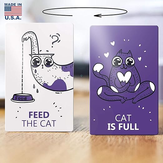 Imán reversible para nevera, doble cara - alimentar al gato - El ...