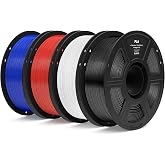 ELEGOO PLA 3D Printer Filament Bundle 4KG Black/White/Dark Blue/True Red | 1.75mm Dimensional Accuracy +/- 0.02mm, 4pcs 1kg Spools, Fit Most FDM 3D Printers