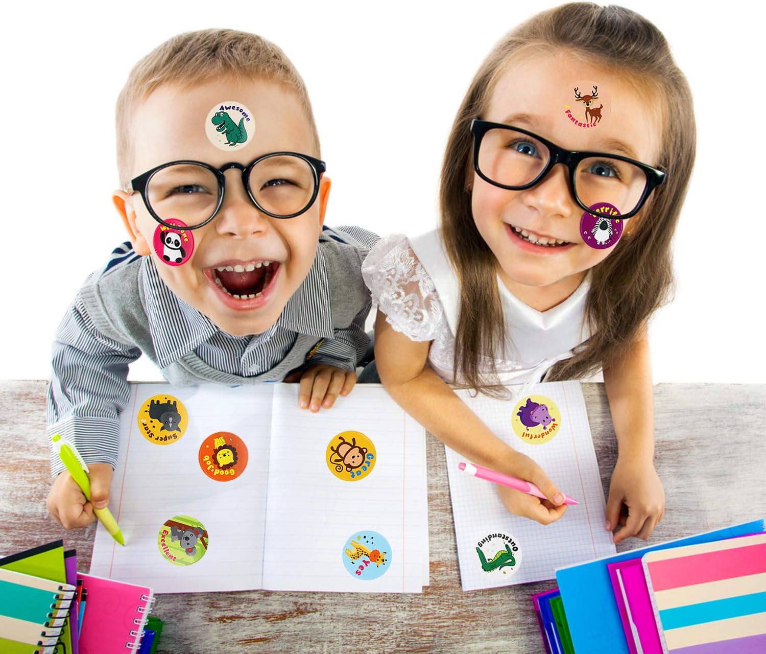 WATINC Reward Stickers 1000+ Count 1.5" 63 Sheets for Kids Teacher Kawaii Animals Panda Tiger Classroom Motivational Sticker Encouragement Behavior Stickers Scrapbooking Birthday Gift for Boys Girls : Office Products