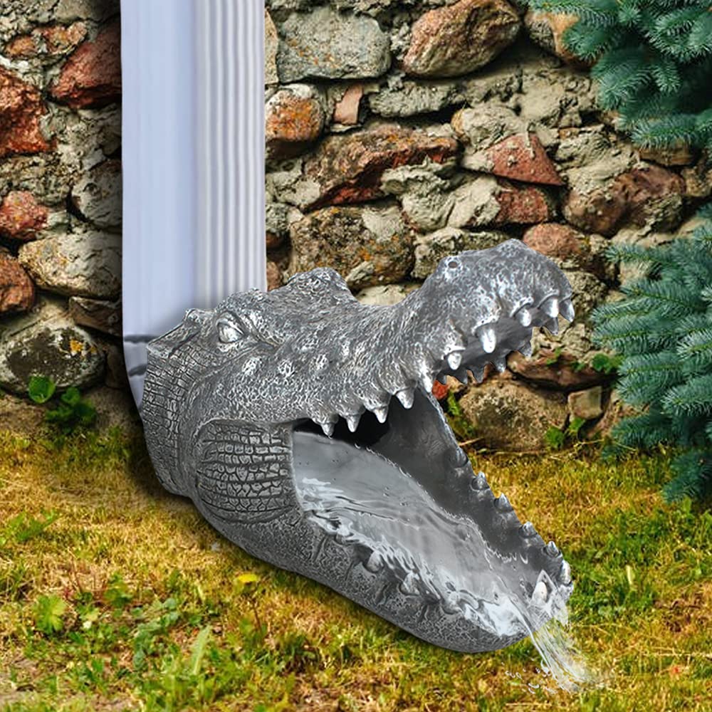 Jambazians Crocodile Head Gutter Guardian Downspout