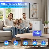 PureMate 1400ml Electric Dehumidifier Ultra Quiet Auto Shut Off LED view 9