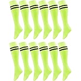 Winterlace Kids Youth Soccer Socks, 12 Pairs Boys Girls Knee High Team Football Athletic Sports
