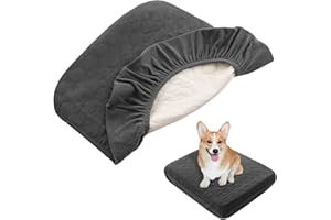 nanbowang Waterproof Dog Bed Covers Replacement Washable Pet Hair Easy to Remove, Dog Pillow Cover Quilted, Pet Bed Cover Lovely Puppy Bed Cover for Dog/Cat (48X30X6(1pack), Dark Grey)