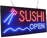 Sushi Open Sign, 24"x12", 60x30cm, TOPKING, LED, Neon, Florescent, Signage, Signboard, Display, Billboard, Screen, Grand Opening, Gift