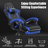 bigzzia Ergonomic Gaming Chair with Lumbar Pillow Headrest Blue view 8