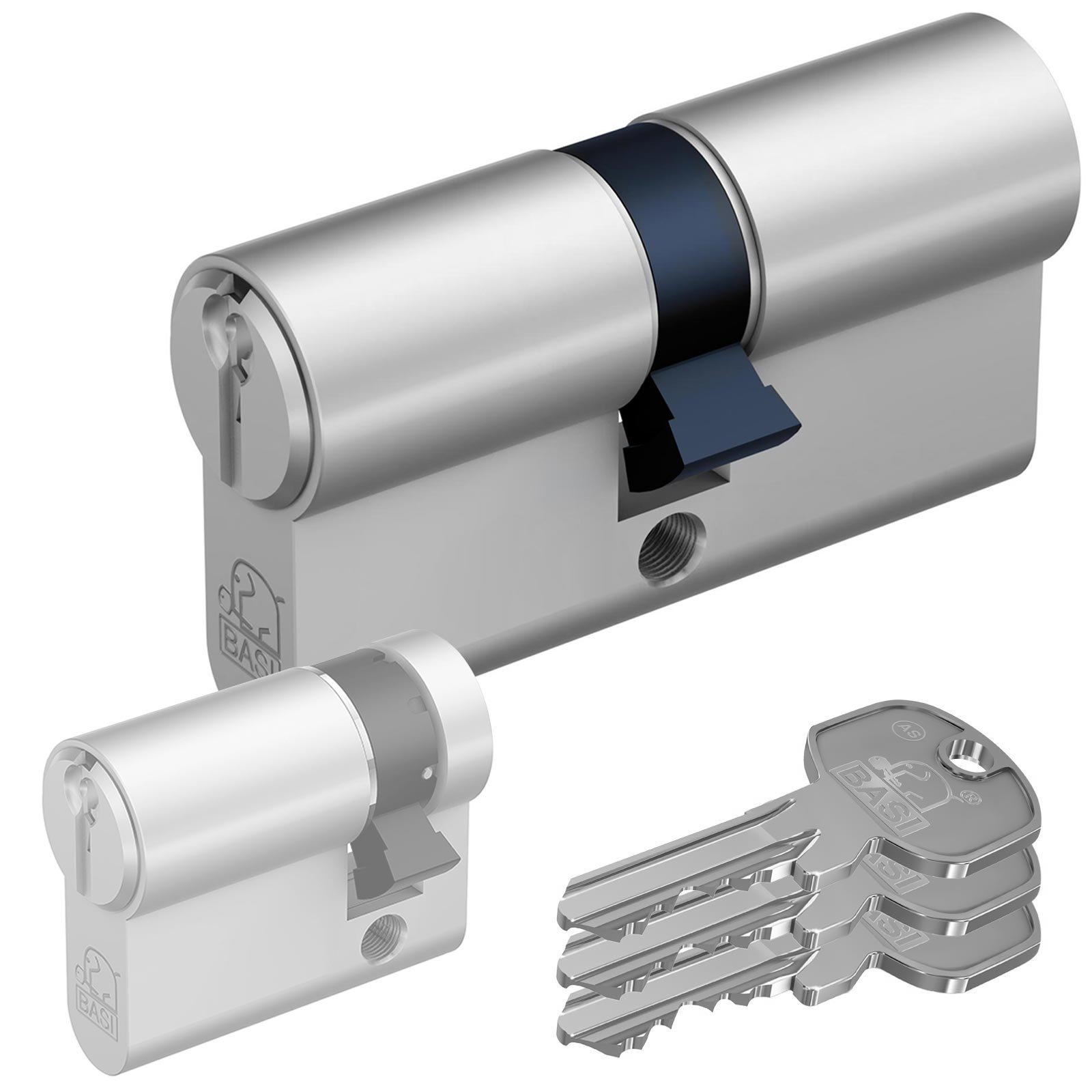 BASI 5200-0015 30/45 mm AS Profile Double Cylinder with Emergency Function - Nickel