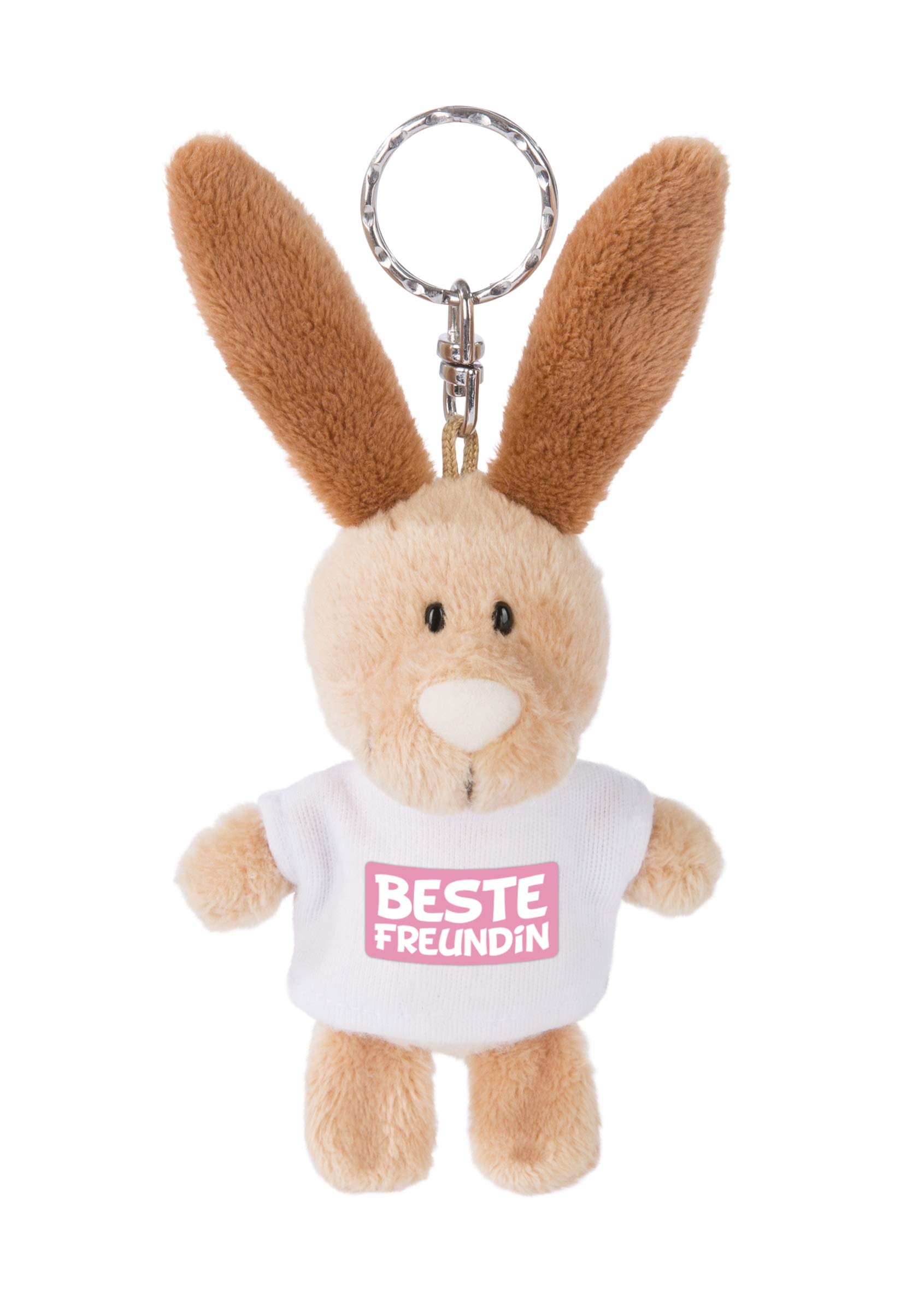 NICI 44699 Key Ring Rabbit with T-Shirt Best Friend 10 cm