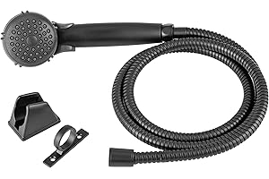 Dura Faucet DF-SA400K-MB RV Hand Held Shower Head, Stainless Steel Hose Kit (Matte Black)