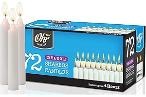 Ner Mitzvah Shabbat Candles - Traditional Shabbos Candles - 4 Hour - 72 Count - by Ohr
