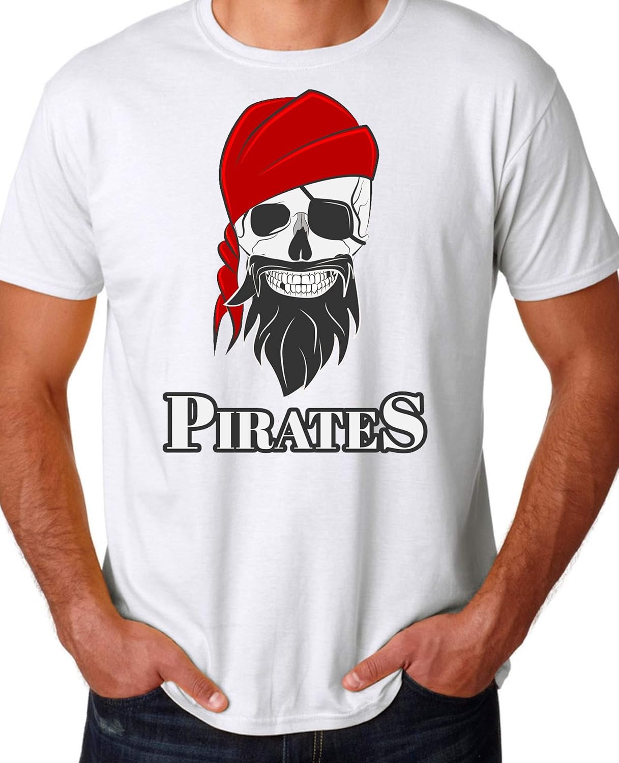 Buy Pirates Latest White Printed T Shirt for Men. Genuine and Smooth
